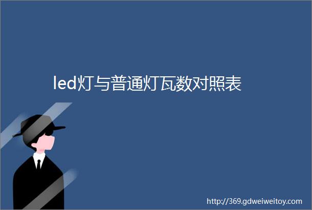 led灯与普通灯瓦数对照表